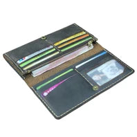 Fashion PUNK Handmade Crazy Horse Genuine Leather Wallet Men Money clip Short Wallet Bag Stud male Purse Card Holder Wallet