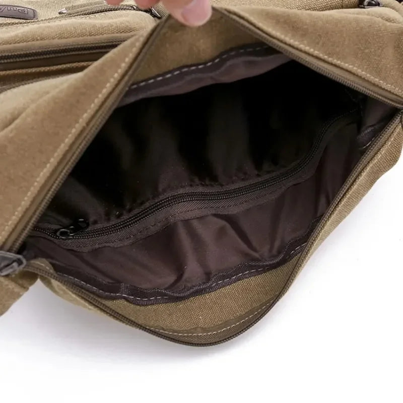 Men's Canvas Shoulder Bag Casual Tote Travel Crossbody Bag Luxury Messenger Bag High Quality Fashion Handbag Chest Bag