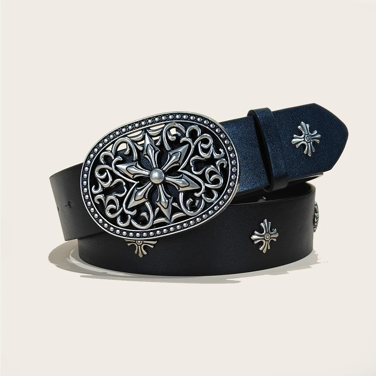 Fashion Punk Belt Cross Melancholic Second-generation Belt Design High Quality Gothic Accessories Plus Size Belt for Men Women