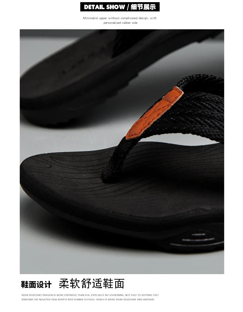 MEN Flip flop Comfortable Breathable Slip-On Sandals for Men Casual Summer Footwear