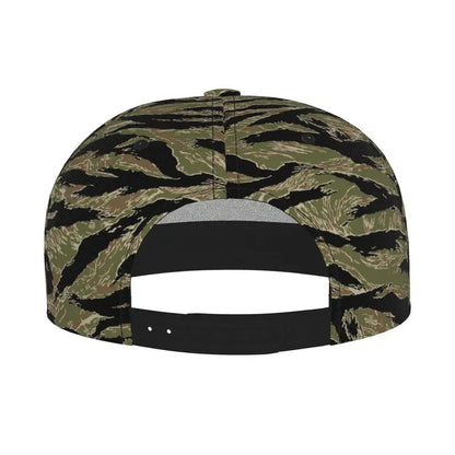 Tiger Stripe Camouflage Military Camo Print Baseball Cap Daily Casual Adjustable Snapback Hat Hip Hop Caps Flat Bill Brim Hats