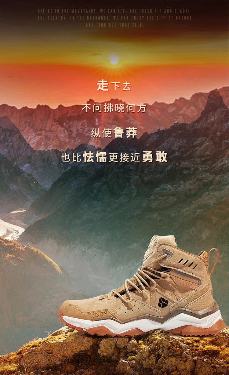 RAX Men Hiking Shoes Mid-top Waterproof Outdoor Sneaker Men Leather Trekking Boots Trail Camping Climbing Hunting Sneakers Women