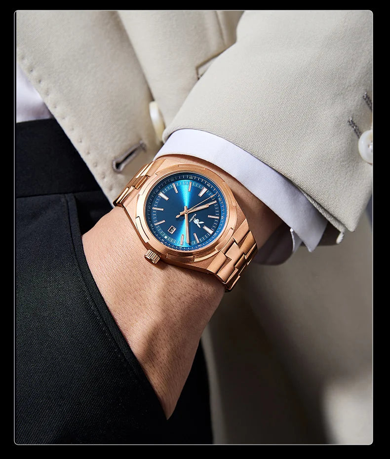 PLAYBOY 3112 Brand original authentic stainless steel strap luminous function calendar display men's quartz watch