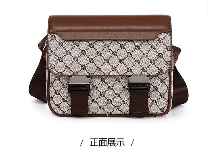 2026 New Design Shoulder Bag Men Crossbody Bag Fashion Business PU Leather Chest Bag Male Mobile Phone Bag Purses Handbags