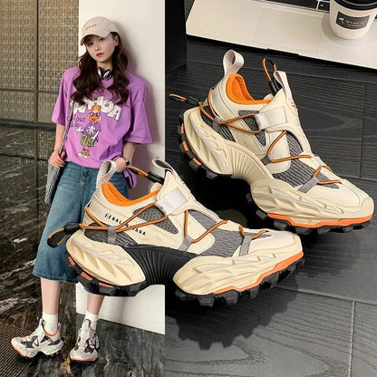 Men's Paris Shoes Top Version 2025 New Fashion Trend Dad Shoes Thick Bottom Heightening Casual Sports Shoes Rubber Outsole