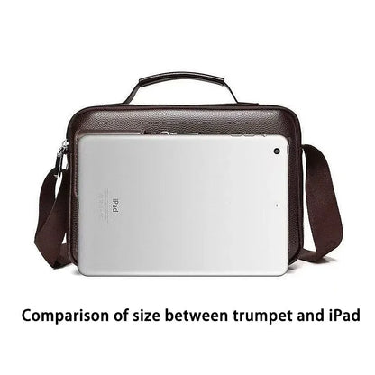 Men's Retro Messenger Bag Waterproof Large Capacity Laptop Briefcase for Office Travel School