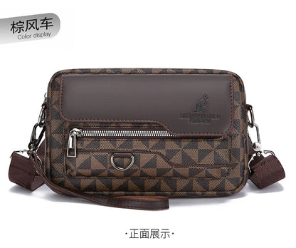 Business Men's Clutch Bags High Quality PU Leather Man's Small Shoulder Bag Multi-Functional Men Handbag Bag With Waist Strap