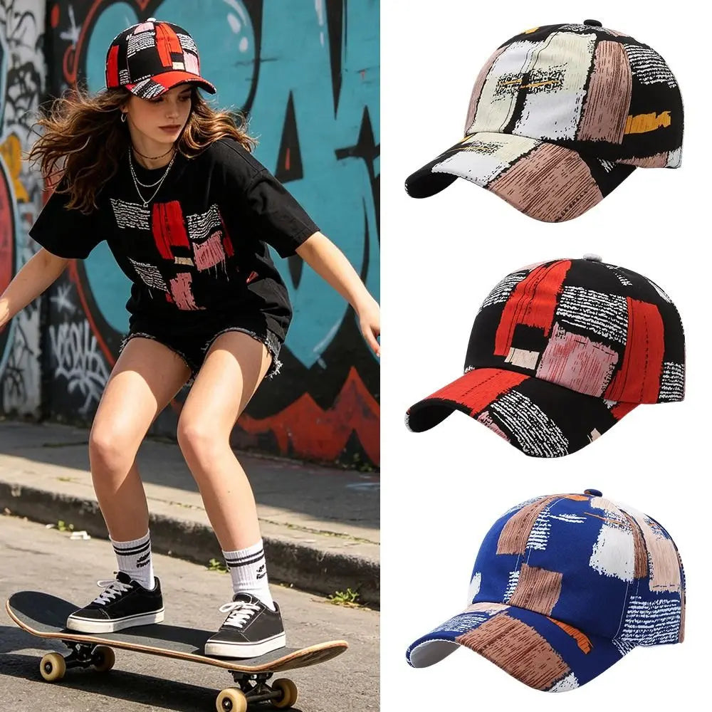 Fashion Graffiti Baseball Cap UV Protection Versatile Sunscreen Hats Breathable Sun Hat for Leisure Outdoor