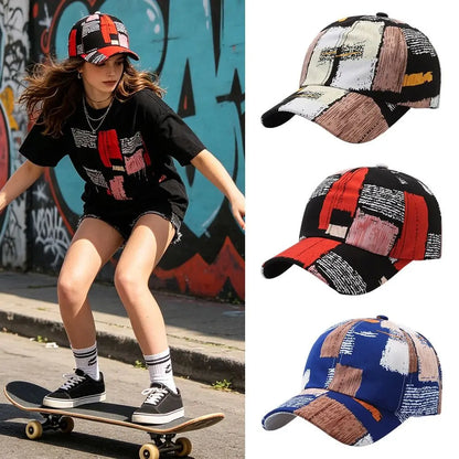 Fashion Graffiti Baseball Cap UV Protection Versatile Sunscreen Hats Breathable Sun Hat for Leisure Outdoor