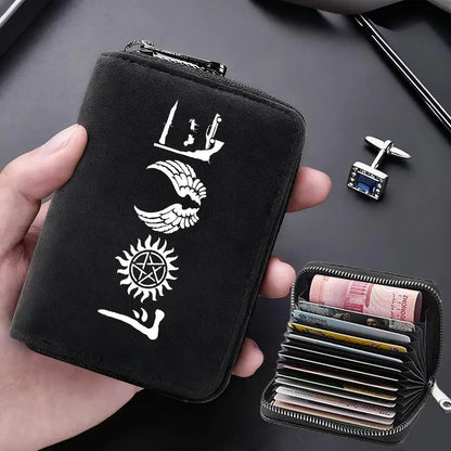 Supernatural Multifunctional Card Bag 11 Cards Slot Credit Card Holder Anti Demagnetization Wallets Cover Zipper Wallet for Men