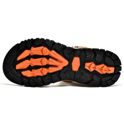 Summer Men's Genuine Leather Sandals Outdoor Roman Sandals Beach Anti slip Casual Lightweight Open Toe Boys' Sports Sandals