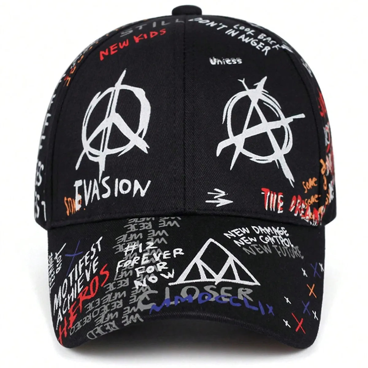 Unisex Colorful Eye Graffiti Print Baseball Caps Outdoor Adjustable Spring and Autumn Casual Sunscreen Hat
