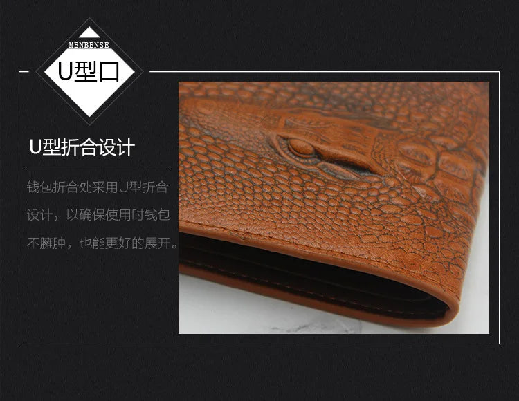 Men's Wallets Luxury Alligator Pattern Men Money Bag Safe Clutch Bag Business Style Male Money Purse Card Fashion Casual Holder