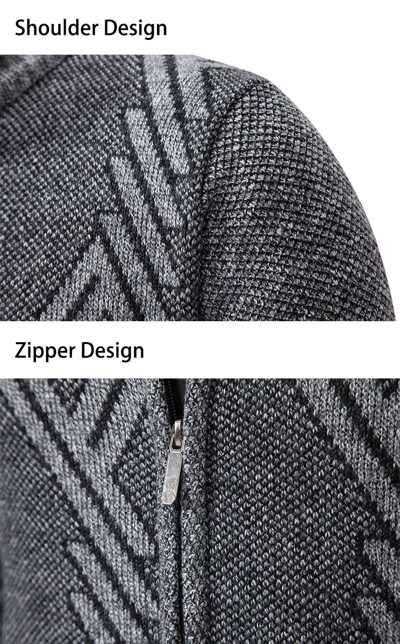 Spring Autumn Knit Cardigan Men Sweater Coat Man Clothes Brown Grey Brand Male Knitting Jackets