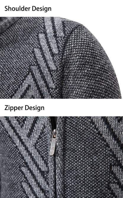 Spring Autumn Knit Cardigan Men Sweater Coat Man Clothes Brown Grey Brand Male Knitting Jackets