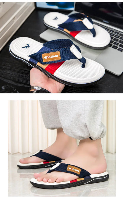 Summer new thick-soled casual flip-flops for men, anti-slip, anti-odor and wear-resistant, beach flip-flops for outdoor wear