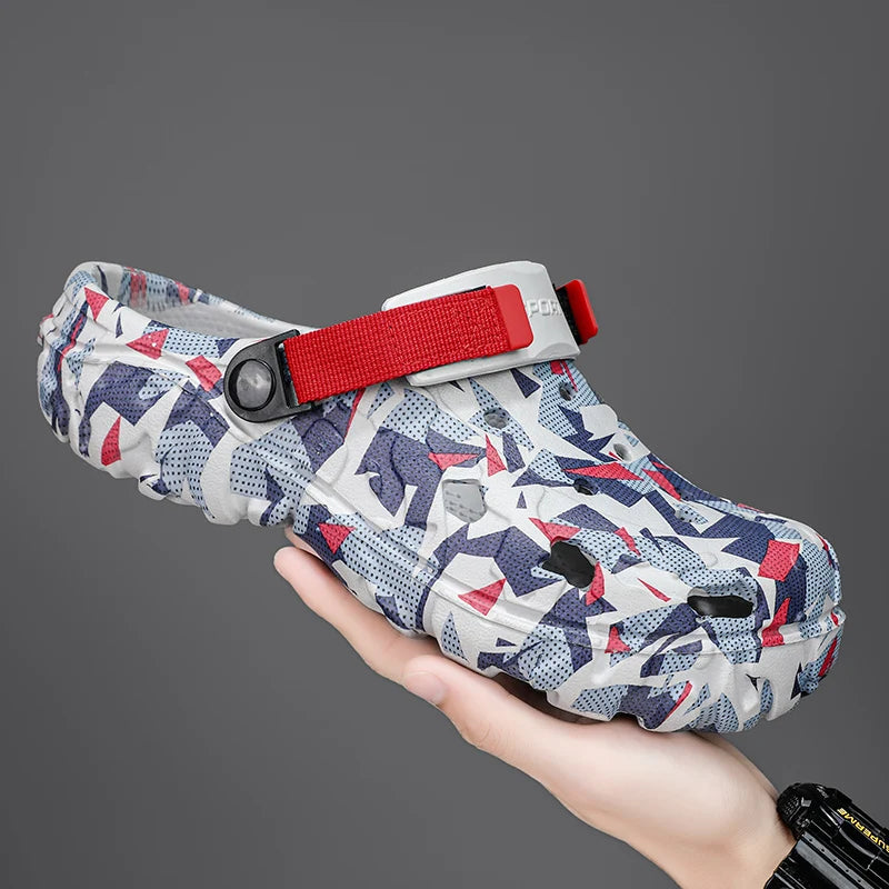Size 40-47 Men Sandals Casual Street Light EVA Men's Casual Shoes Hole Shoes Clogs Home Garden Outdoor Male Beach Flat Slippers