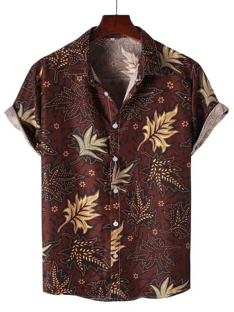Men's Shirt Lapel Party Shirt Men's Casual Street Short Sleeve Summer New Fashion Banana Animation 3D Print Tops Men's Clothing