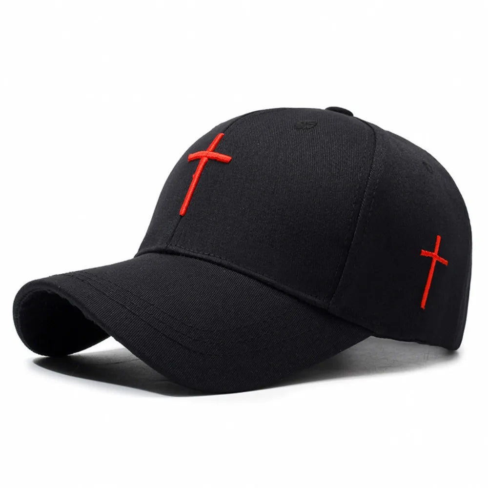 New Cross Embroidered Baseball Hat Adjustable UV Protect Duck Tongue Cap Breathable Show Face Small Sun Hat Unisex
