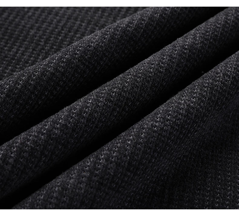 Fleece-Lined Knitted Pullover Sweater Casual Jumper for Men Insulated Warm Long Sleeve Thick Material Round Neck Design