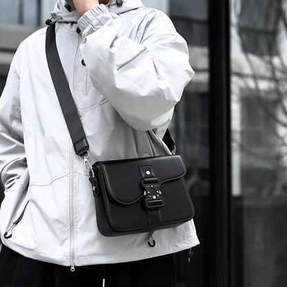 High-End Men's Stylish Crossbody Bag PU Leather Sling Bag Minimalist Business Shoulder Bag Perfect for Daily Commute Travel