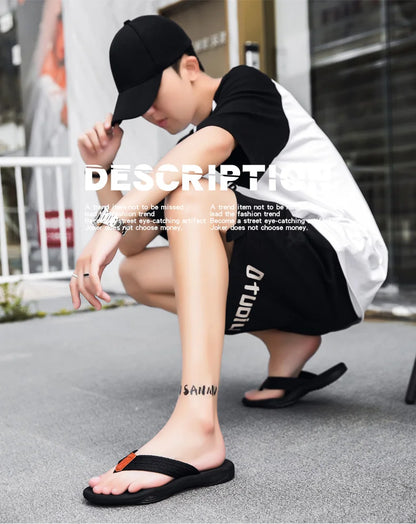 MEN Flip flop Comfortable Breathable Slip-On Sandals for Men Casual Summer Footwear