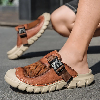 Summer Men Sandals Genuine Leather Mens Casual Shoes Outdoor Men Leather Sandals for Men Beach Shoes Roman mens Shoes