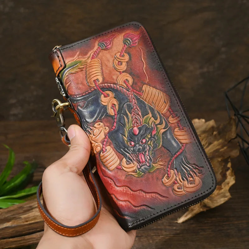 Men's Genuine Leather Wallet with Handcrafted Embossed Design