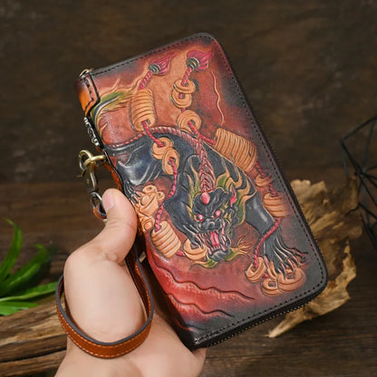 Men's Genuine Leather Wallet with Handcrafted Embossed Design