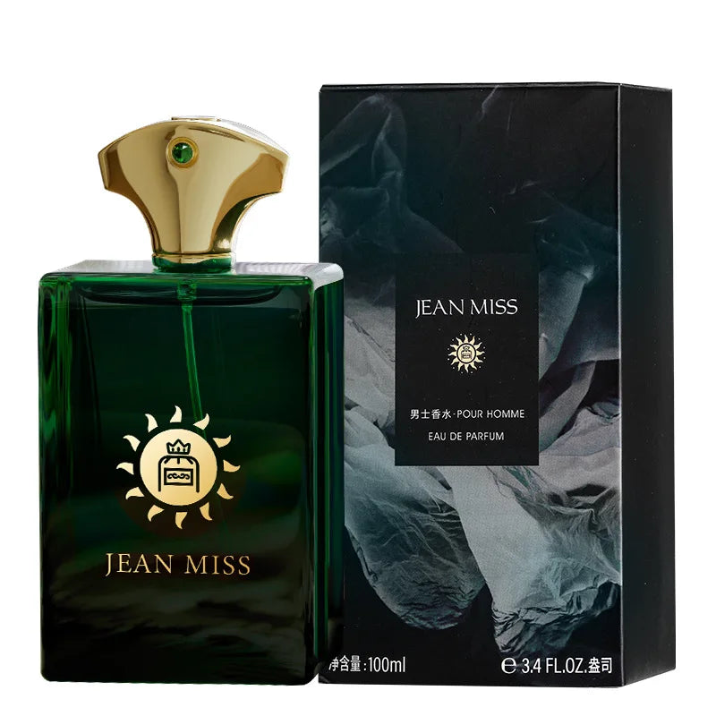 Luxury Green Glass Bottle Eau de Parfum - Long-Lasting Woody Spicy Fragrance for Men, Premium Arabian Style Perfume for Gifting