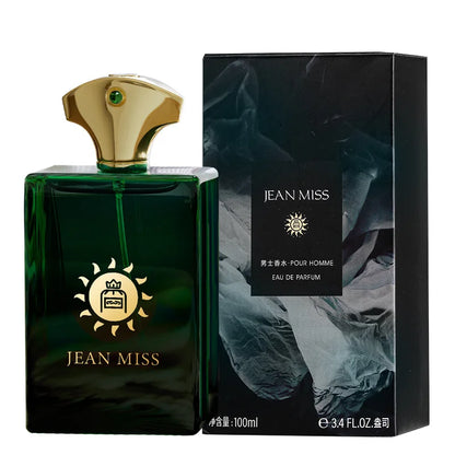 Luxury Green Glass Bottle Eau de Parfum - Long-Lasting Woody Spicy Fragrance for Men, Premium Arabian Style Perfume for Gifting