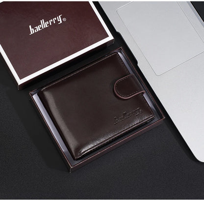 Baellerry New Short Men Wallets Zipper Coin Pocket Business Male Purses High Quality PU Card Holder Small Wallet For Men