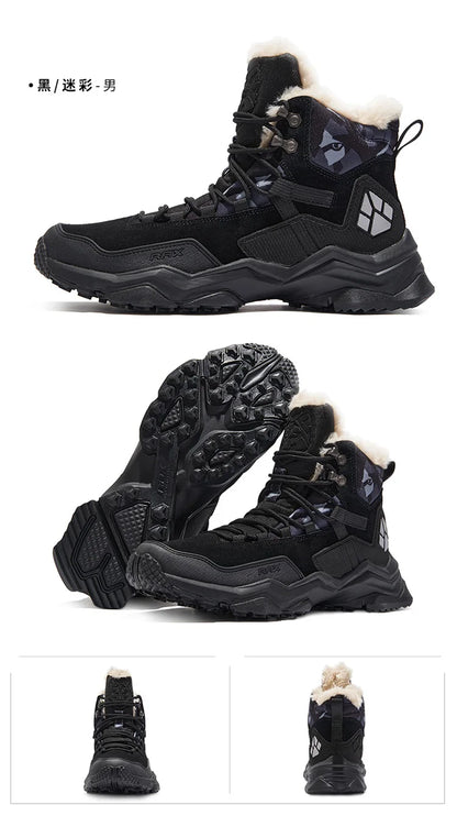 RAX Men Hiking Shoes Mid-top Waterproof Outdoor Sneaker Men Leather Trekking Boots Trail Camping Climbing Hunting Sneakers Women