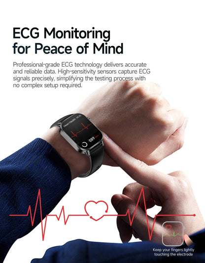 2026 Top Nursing Grade ECG+PPG Smart Watch Men Accurate Blood Pressure Lipids Uric Acid 2.0-inch AMOLED Screen HD Call Watch Men