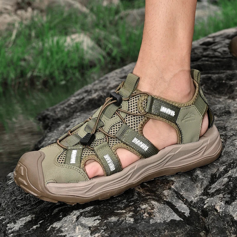 Comfy Summer Mens Sandals Mesh Casual Shoes Outdoor Male Beach Shoes Leisure Walk Wading Aqua Shoes Quick Dry Sandalias Sandaly
