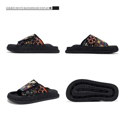 Men's European and American Style Outdoor Slippers, Thick-soled Fashionable Flip Flops for Beach and Leisure