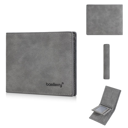 New Men's leather short wallet thin wallet Lightweight minimalist soft wallet