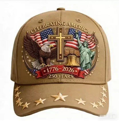 250th Anniversary Patriotic Baseball Caps, Retro Embroidered Adjustable Hats, Independence Day Gifts for History Enthusiasts