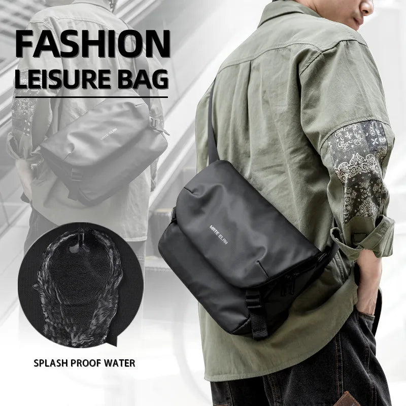 MATE ELAN Minimalism Waterproof Men Crossbody laptop Messenger Bags Simple Casual Male Nylon Travel Shoulder Bag School Bookbag