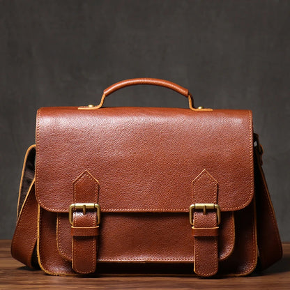 NUKA High Quality Top-Grain Cowhide Crossbody Bag Retro Unisex Messenger Bag Luxury Shoulder Bag Genuine Leather Cambridge Bags