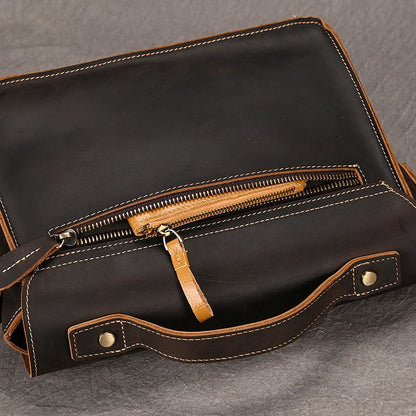 Luufan Crazy Horse Leather Men's Shoulder Bag Vintage Messenger Bags Men Male Small Travel Crossbody Bags Man Handbag Sling Bag