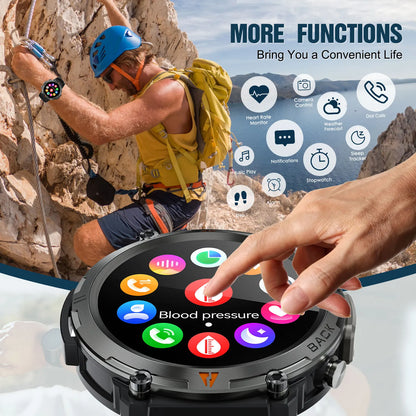 EIGIIS KE3 Bluetooth Call Smart Watch Men Full Touch Screen Health Monitor Clock With Flashlight Men SmartWatch For IOS Android