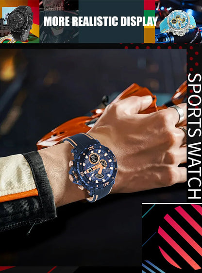 SMAEL 8136 50M Waterproof Military Watch for Men - LED Backlight Alarm Chronograph Stopwatch Shockproof Outdoor