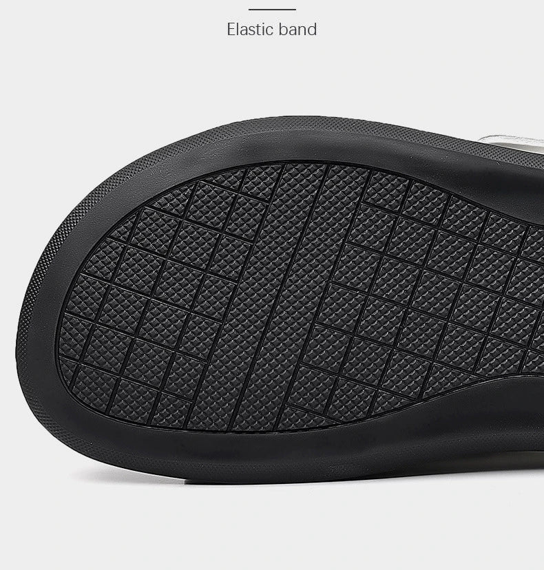 Men Outwear Genuine Leather Slippers for Men Fashion Buckle Designer Summer Flip-flops Male Casual Non-slip Beach Shoes Man