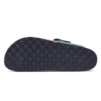 Brand Men Casual Flip Flops Slippers Men Outdoor Flats Slipprs Luxury Men Leather Summer Beach Vacation Casual Slippers Shoes