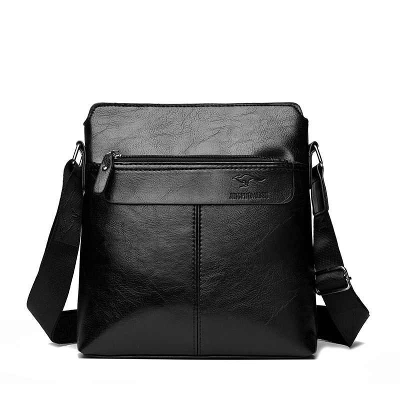 Men's Business Casual Backpack, Single-Shoulder Crossbody Pu Leather Briefcase, Multi-Compartment Large Capacity