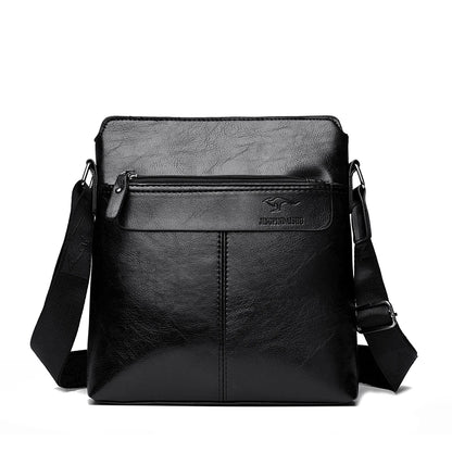 Men's Business Casual Backpack, Single-Shoulder Crossbody Pu Leather Briefcase, Multi-Compartment Large Capacity