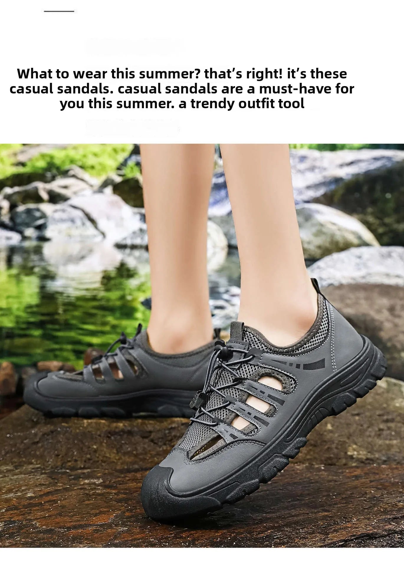 Men's 2026 Summer New Fashion Breathable River Trekking Shoes, Outdoor Beach Shoes, Soft Sole Quick-Dry Footwear