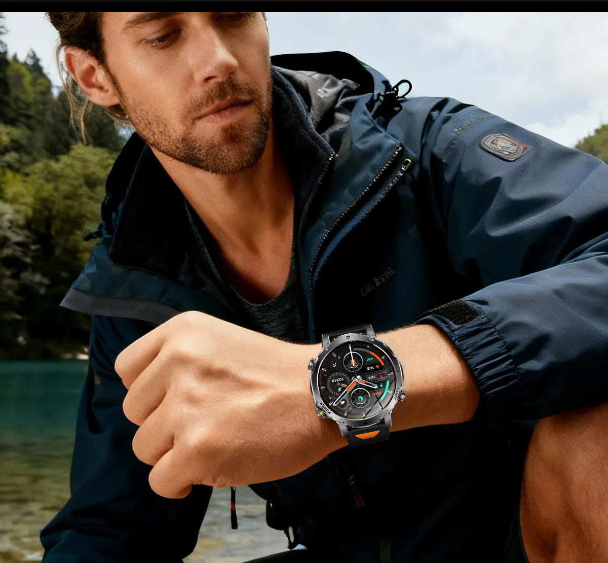2026 New Military 1400mAh Battery Smart Watch Men Outdoor Flashlight 10ATM Waterproof Heart Rate Bluetooth Call Sports Bracelets