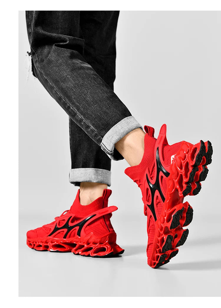 Men's Blade Type Shoes Breathable Shock Absorption Running Shoes Non-Slip Shoes For Jogging Tennis Gym Casual Walking Sneakers